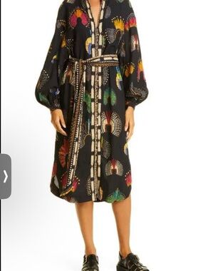 NWT FARM Rio Wonderful Headdress Chemise Dress  with Belt Medium